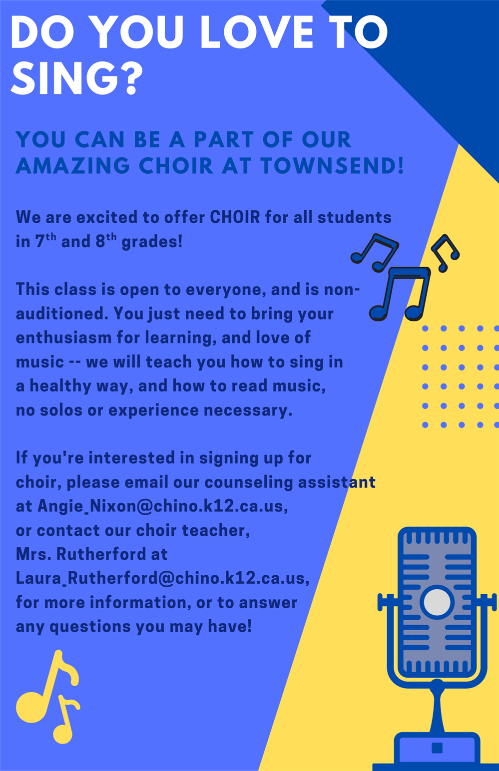 Sign Up for Choir Flyer
